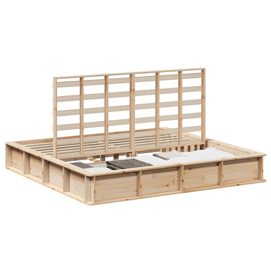 vidaXL Σκελετός Κρεβατιού Καφέ 180 x 200 cm Στερεά ξυλεία πεύκου