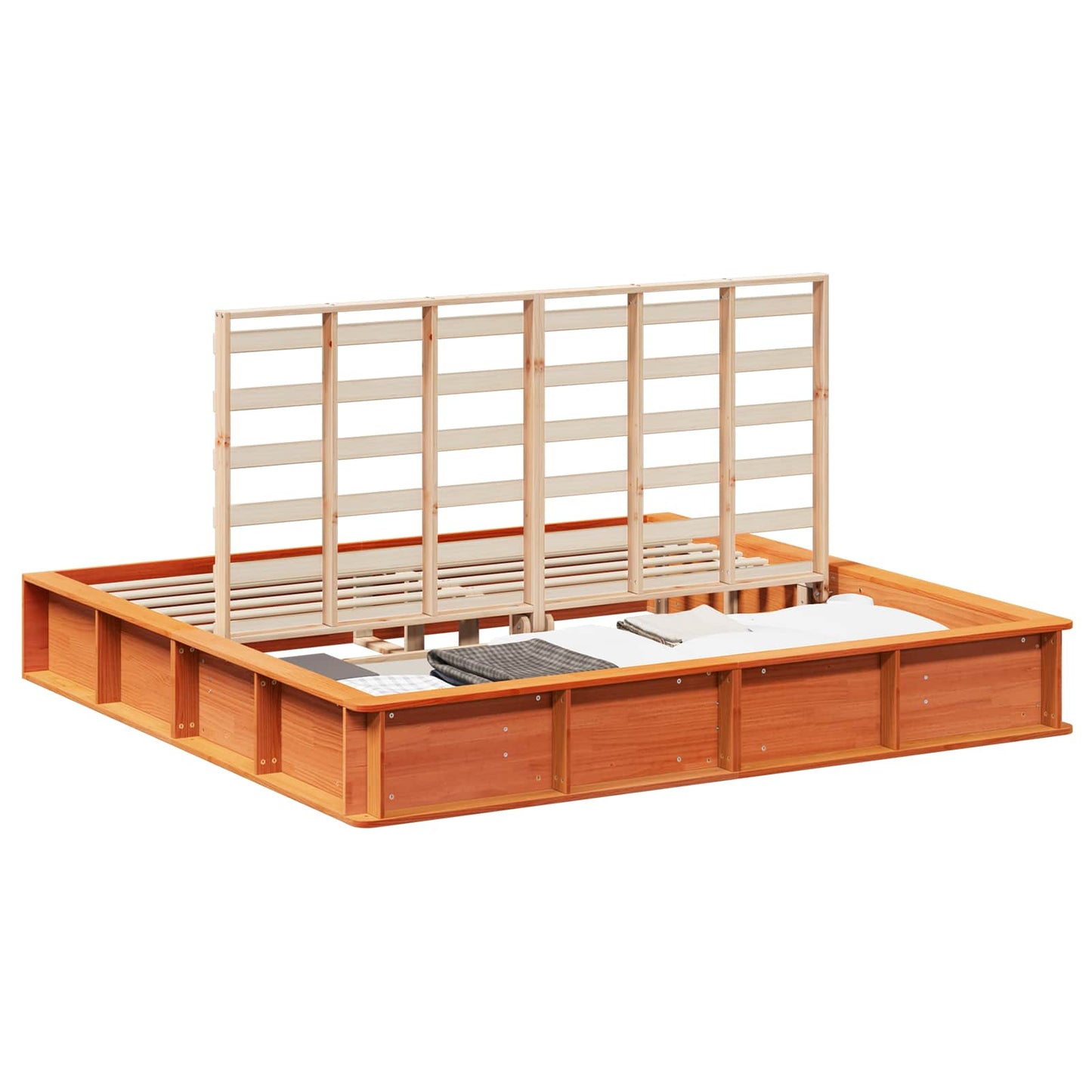 vidaXL Σκελετός Κρεβατιού Κερωτό καφέ 180 x 200 cm
