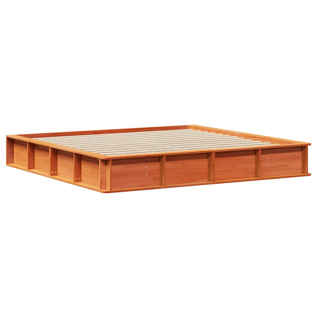 vidaXL Σκελετός Κρεβατιού Κερωτό καφέ 180 x 200 cm
