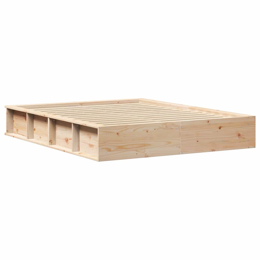 vidaXL Σκελετός Κρεβατιού Καφέ 160 x 200 cm Στερεά ξυλεία πεύκου