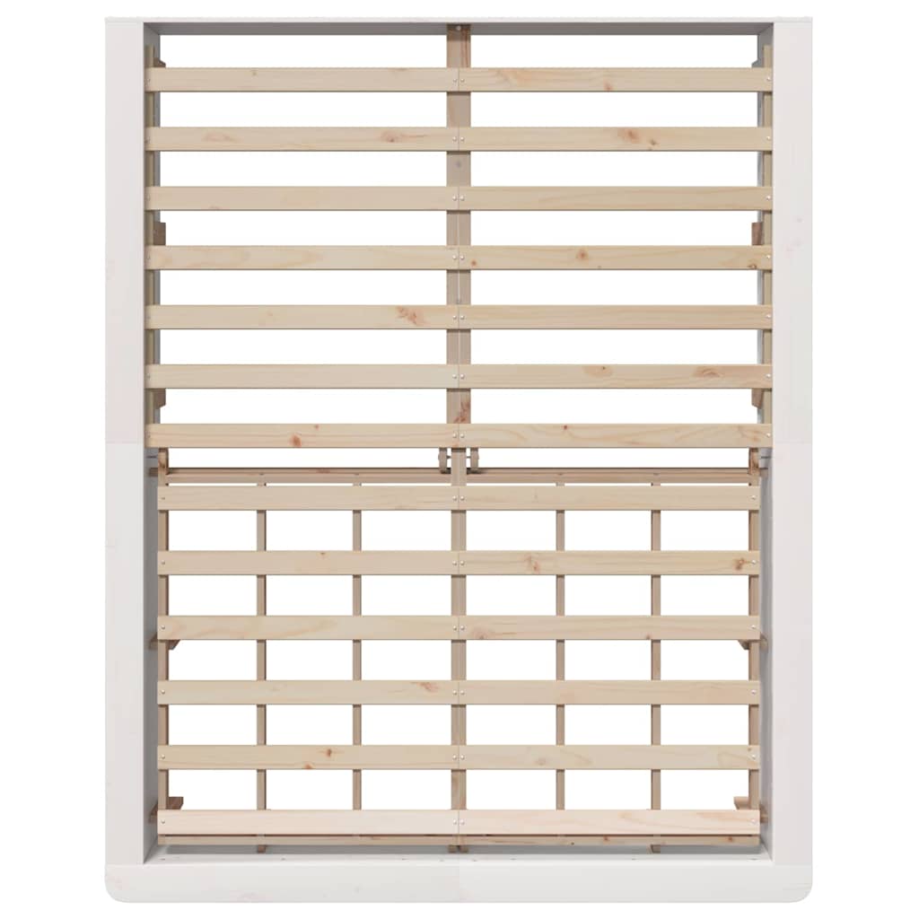 vidaXL Σκελετός Κρεβατιού Λευκό 160 x 200 cm Στερεά ξυλεία πεύκου