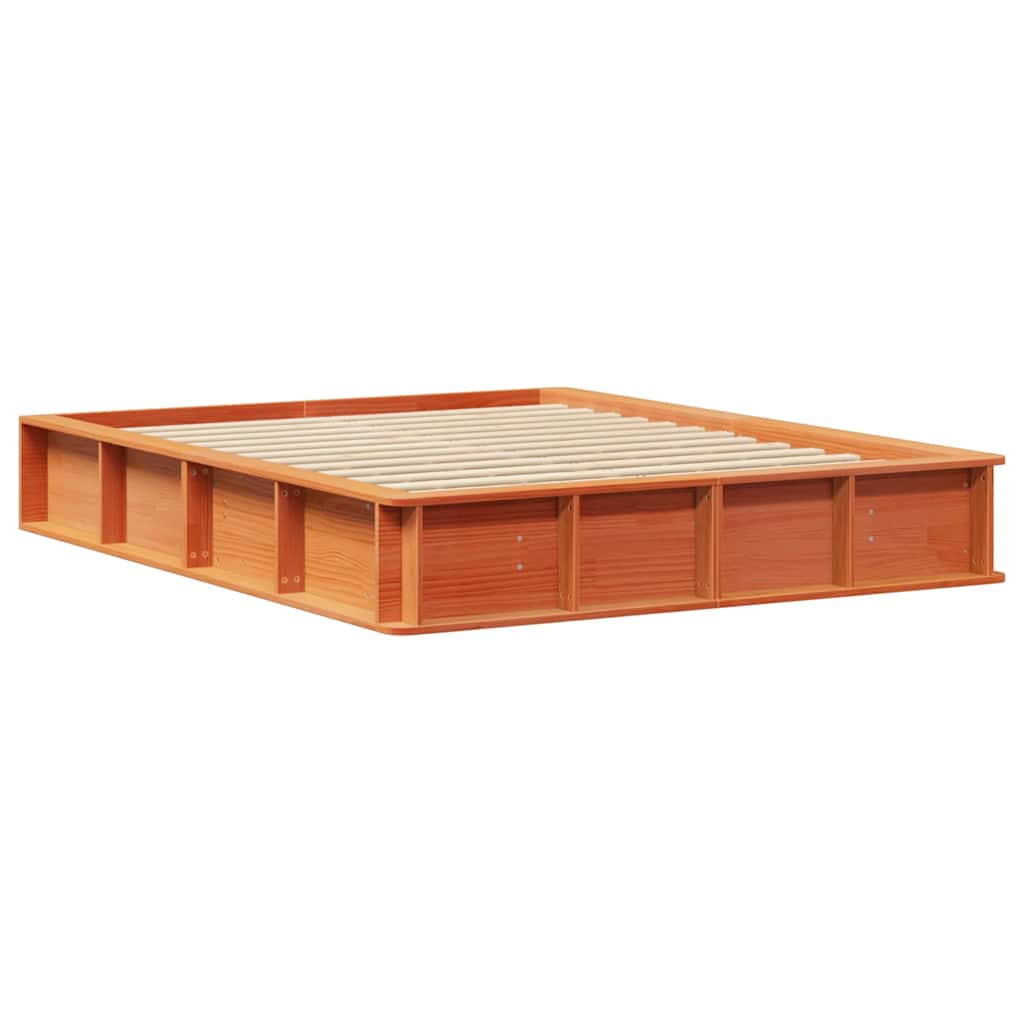 vidaXL Σκελετός Κρεβατιού Κερωτό καφέ 160 x 200 cm