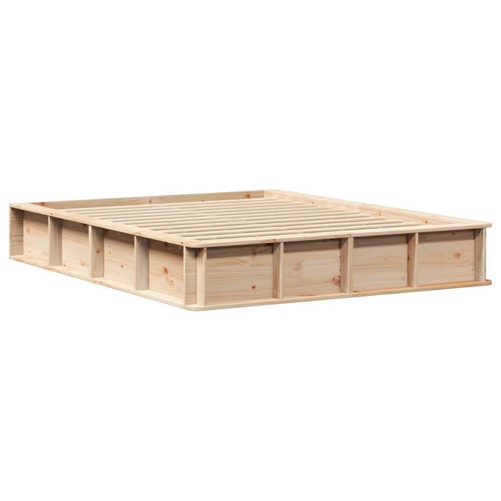 vidaXL Σκελετός Κρεβατιού Καφέ 150 x 200 cm Στερεά ξυλεία πεύκου