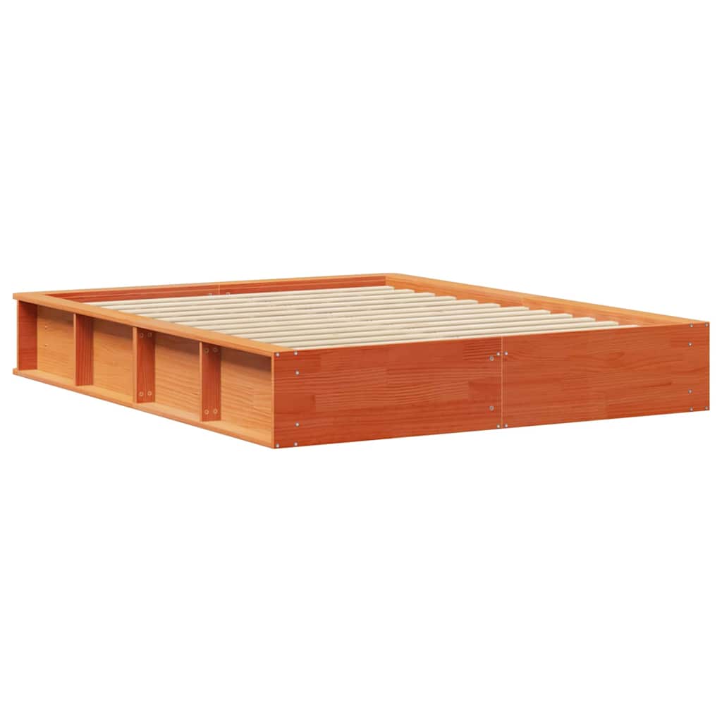 vidaXL Σκελετός Κρεβατιού Κερωτό καφέ 150 x 200 cm