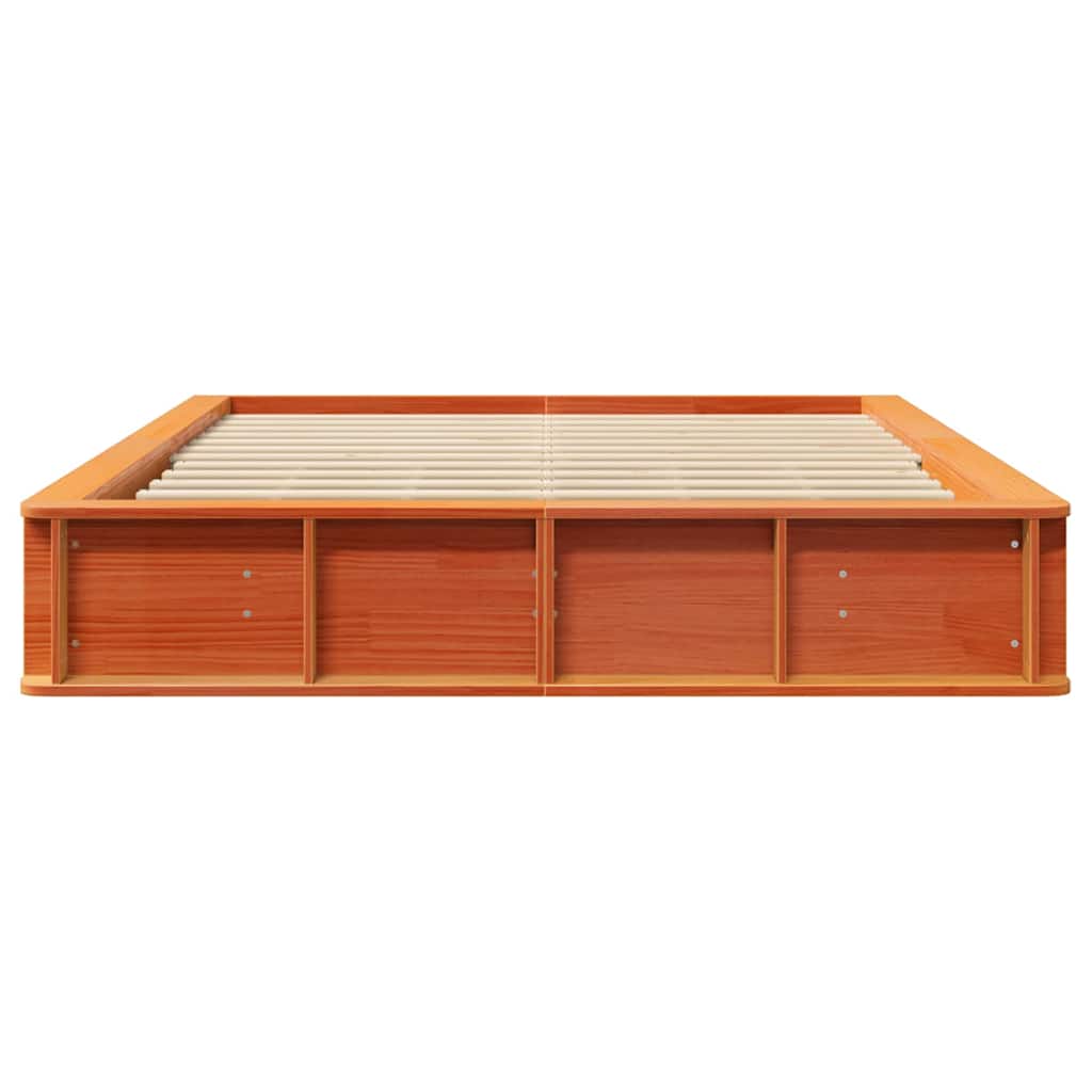 vidaXL Σκελετός Κρεβατιού Κερωτό καφέ 150 x 200 cm