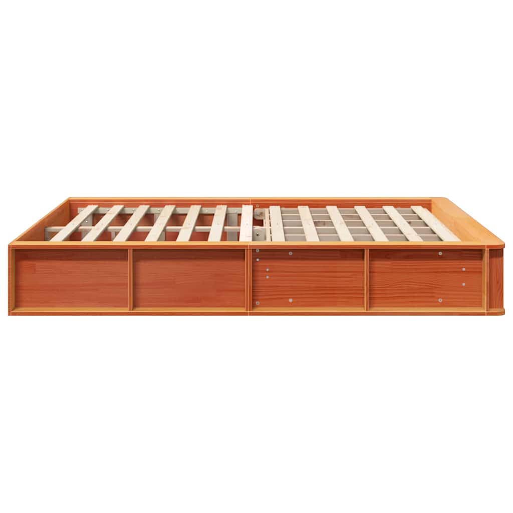 vidaXL Σκελετός Κρεβατιού Κερωτό καφέ 150 x 200 cm