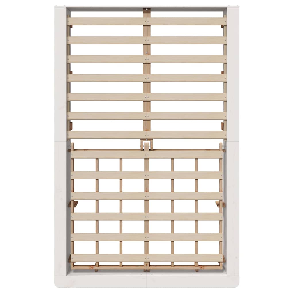 vidaXL Σκελετός Κρεβατιού Λευκό 140 x 200 cm Στερεά ξυλεία πεύκου