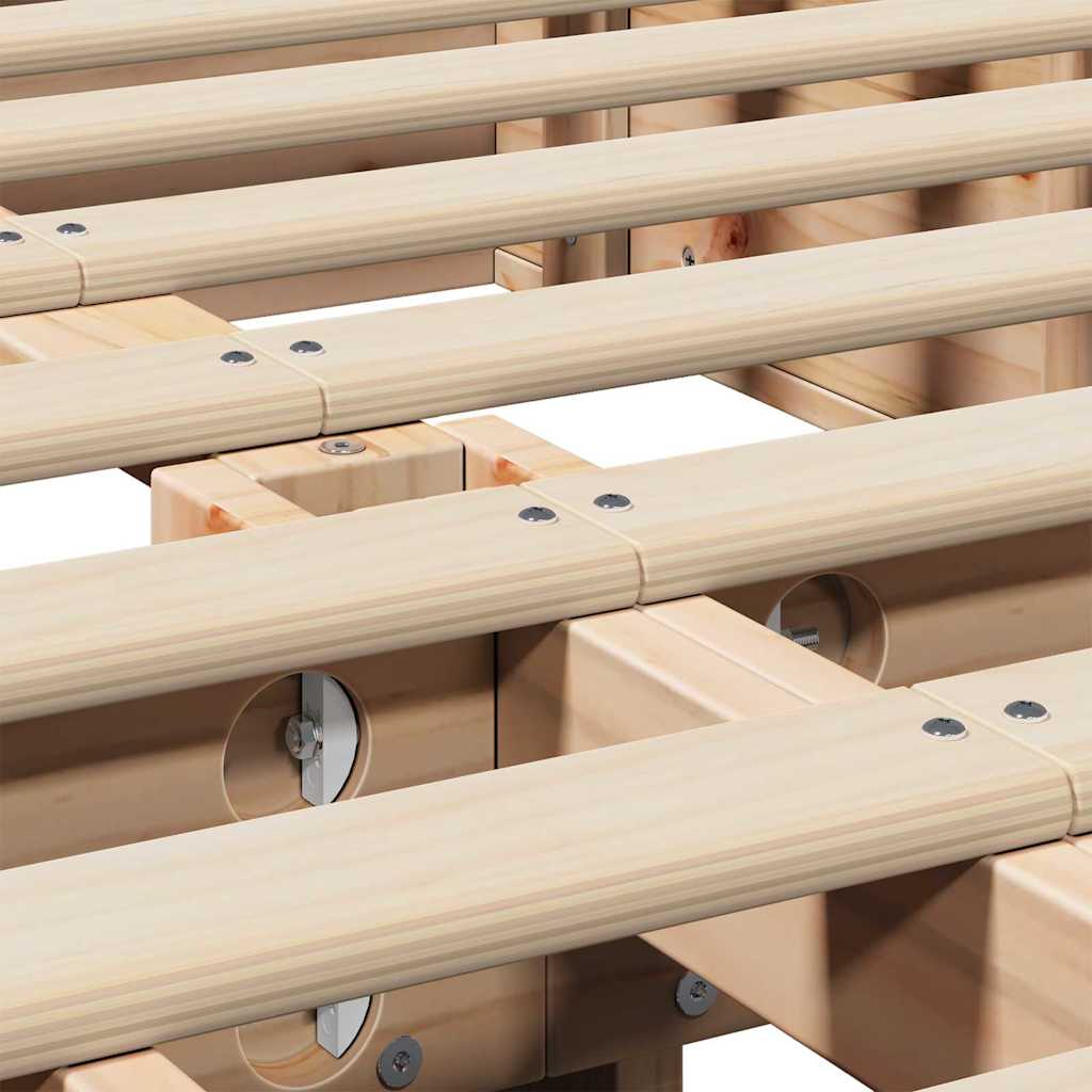 vidaXL Σκελετός Κρεβατιού Καφέ 120 x 200 cm Στερεά ξυλεία πεύκου
