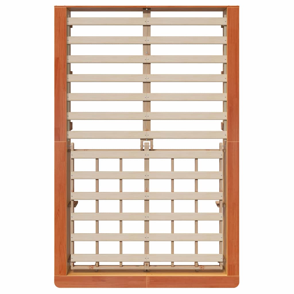 vidaXL Σκελετός Κρεβατιού Κερωτό καφέ 120 x 200 cm