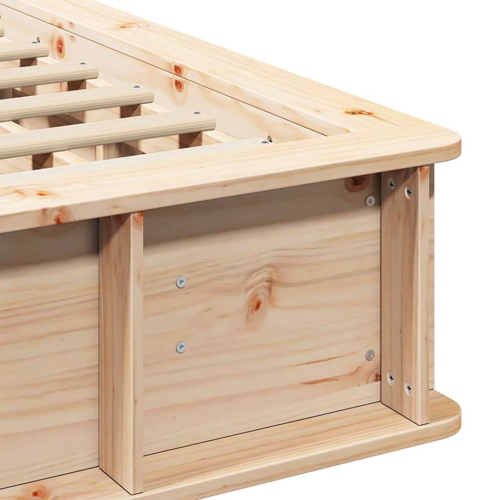 vidaXL Σκελετός Κρεβατιού Καφέ 120 x 190 cm Στερεά ξυλεία πεύκου