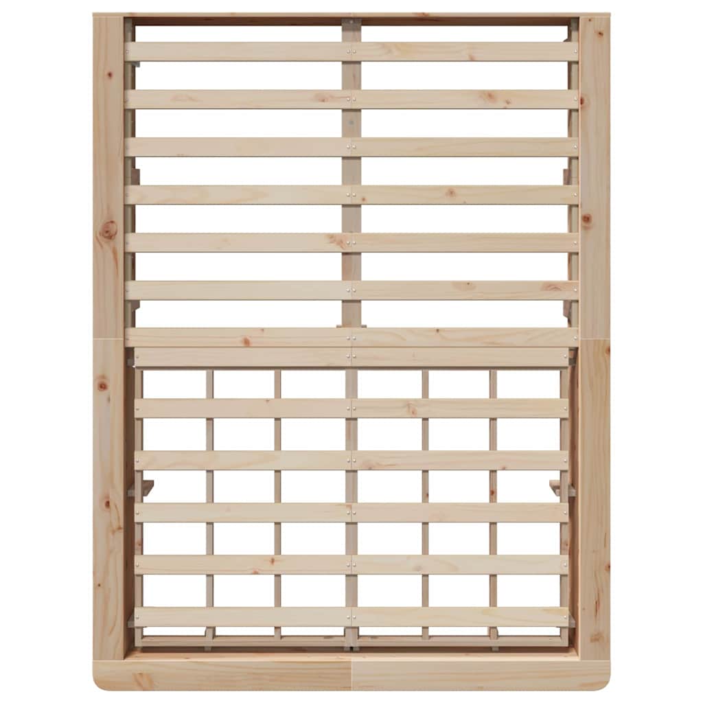 vidaXL Σκελετός Κρεβατιού Καφέ 120 x 190 cm Στερεά ξυλεία πεύκου