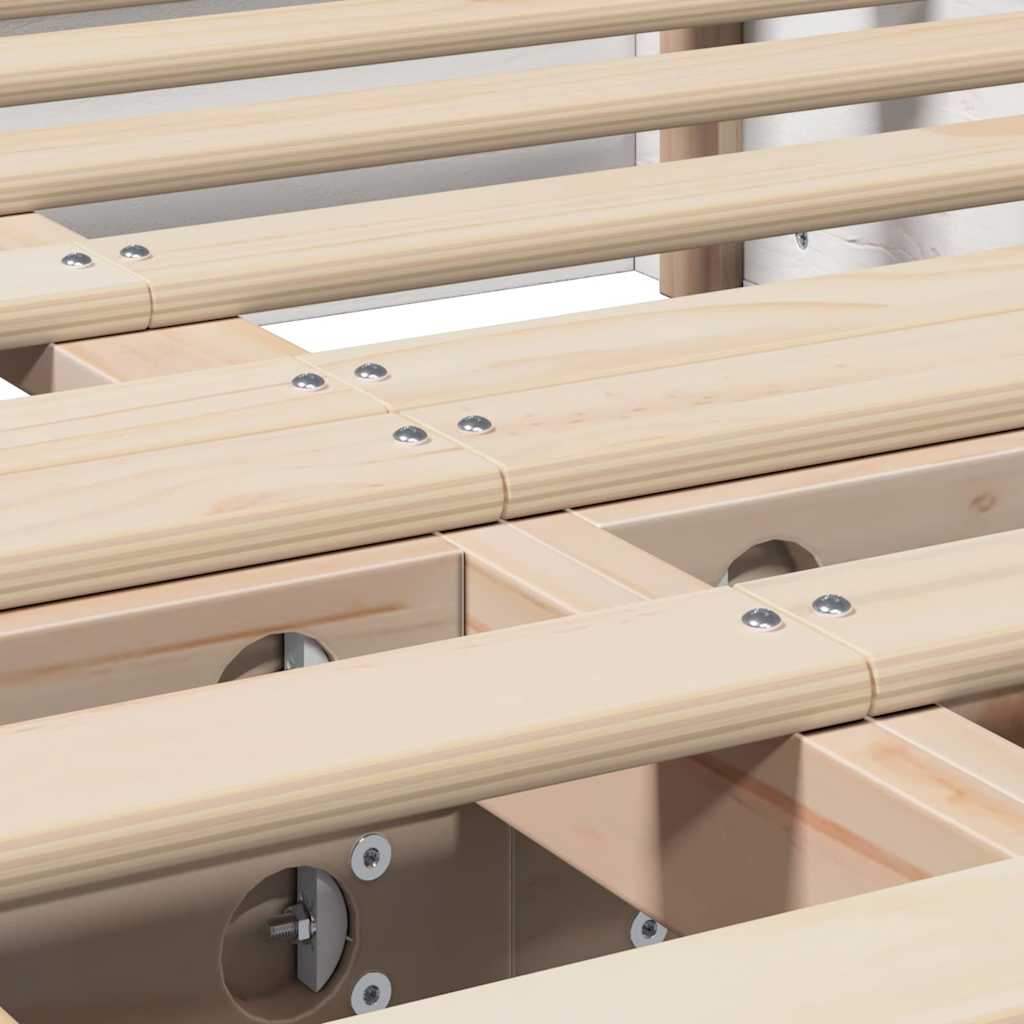 vidaXL Σκελετός Κρεβατιού Λευκό 120 x 190 cm Στερεά ξυλεία πεύκου