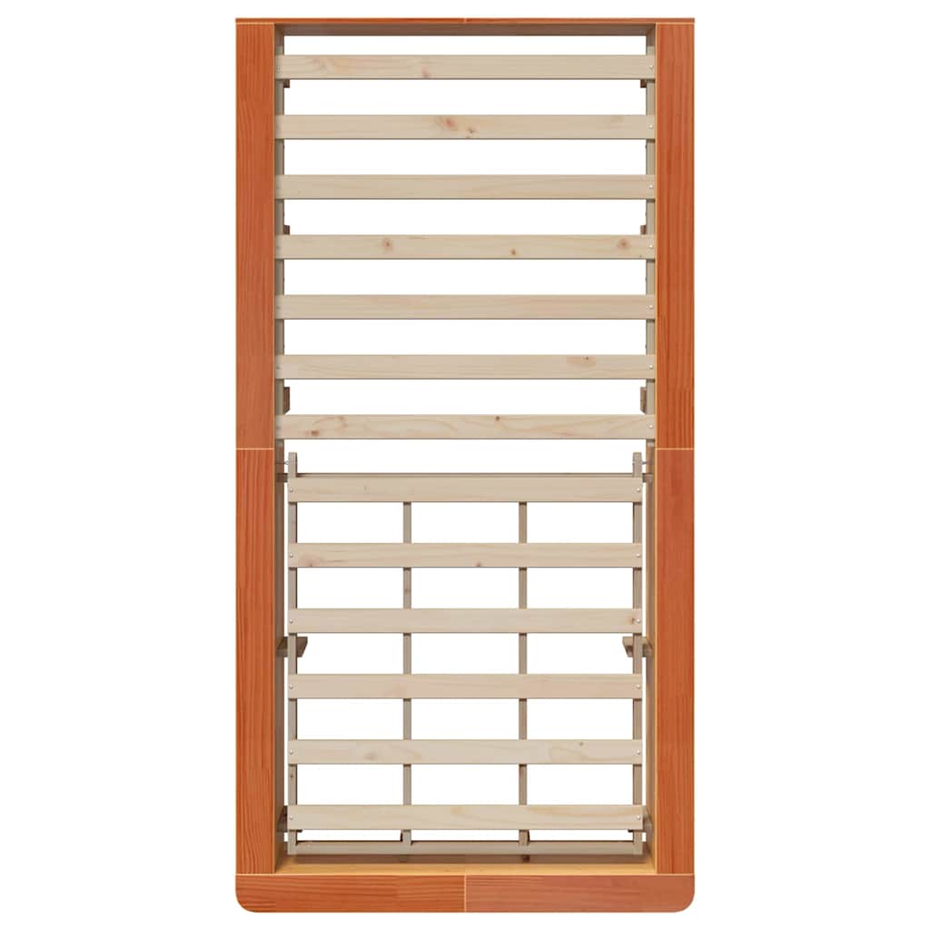 vidaXL Σκελετός Κρεβατιού Κερωτό καφέ 100 x 200 cm