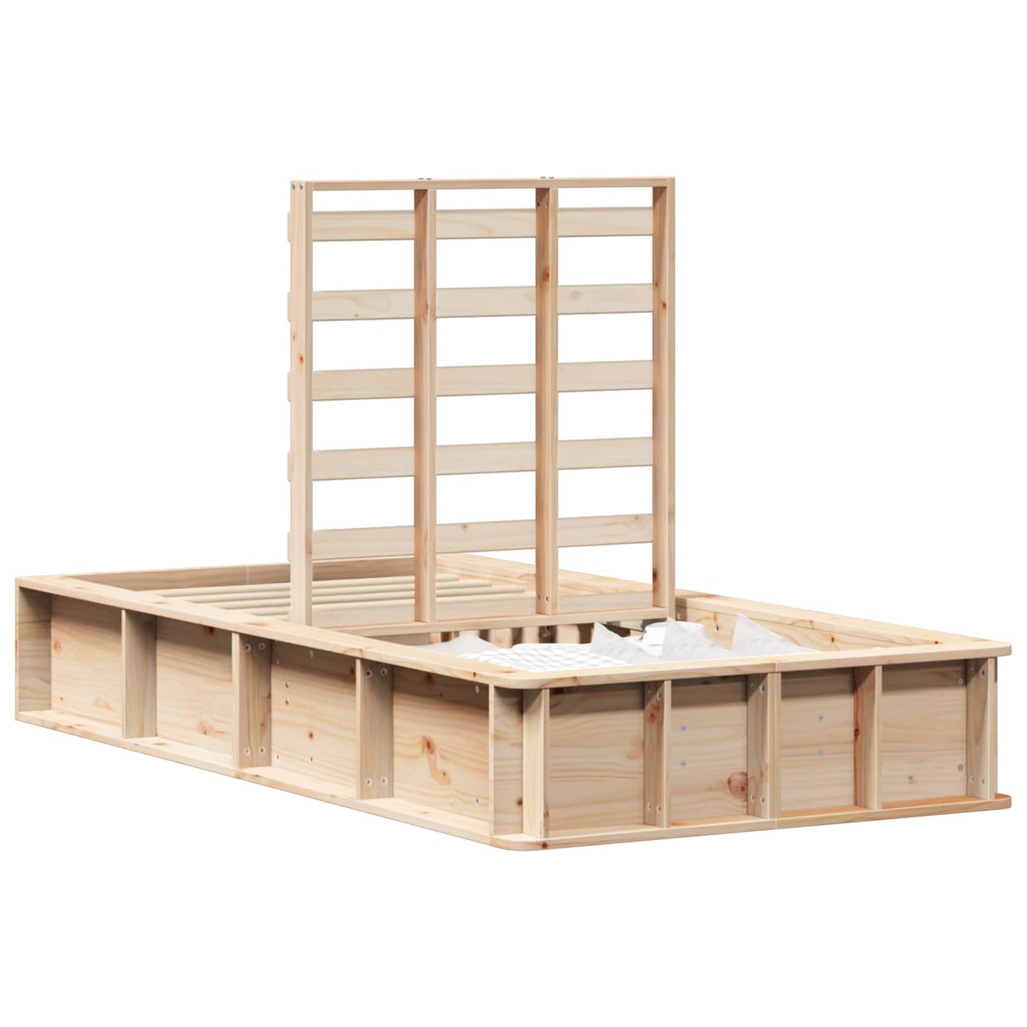 vidaXL Σκελετός Κρεβατιού Καφέ 90 x 200 cm Στερεά ξυλεία πεύκου