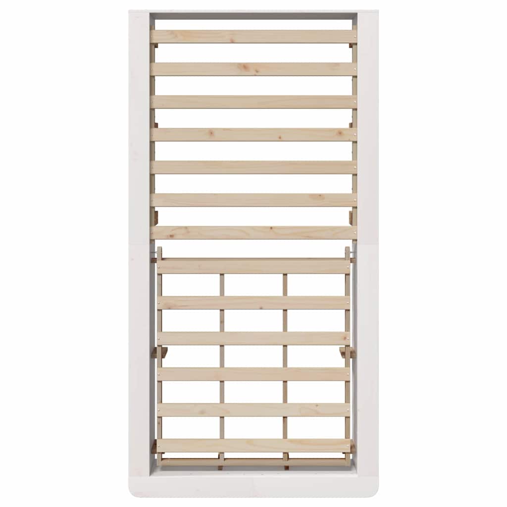 vidaXL Σκελετός Κρεβατιού Λευκό 90 x 200 cm Στερεά ξυλεία πεύκου