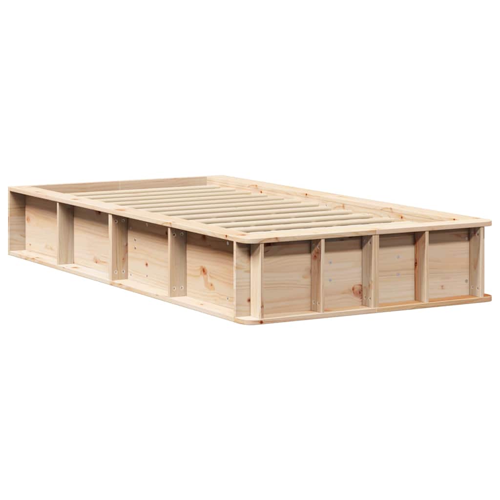 vidaXL Σκελετός Κρεβατιού Καφέ 80 x 200 cm Στερεά ξυλεία πεύκου