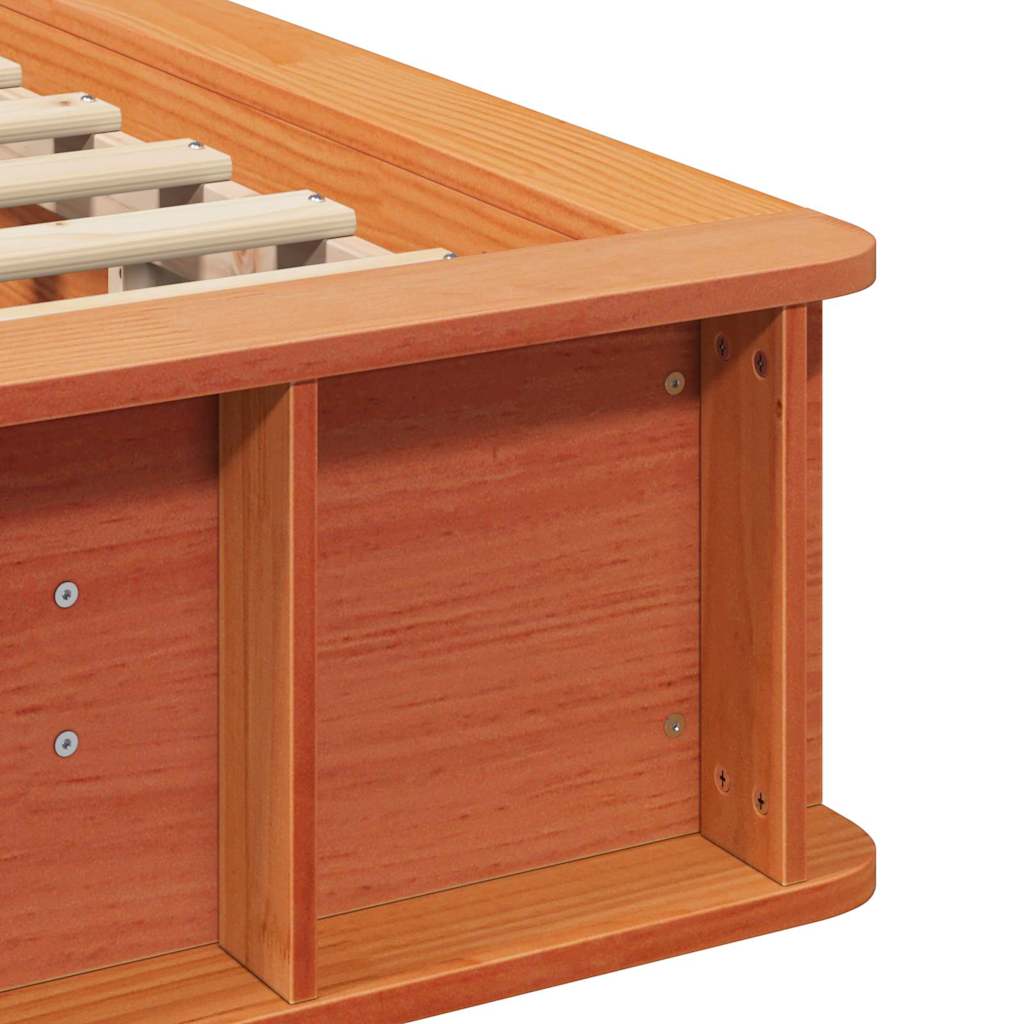 vidaXL Σκελετός Κρεβατιού Κερωτό καφέ 80 x 200 cm Στερεά ξυλεία πεύκου