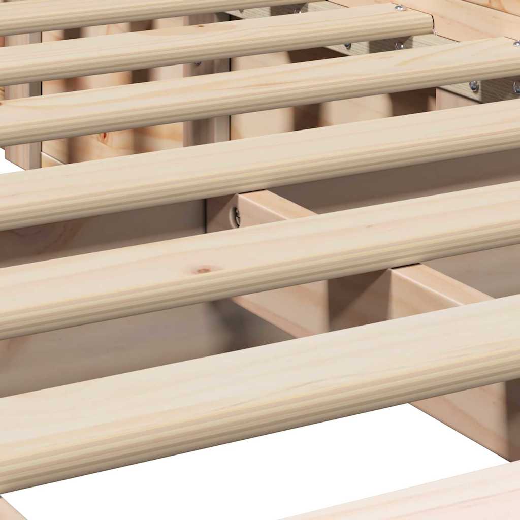 vidaXL Σκελετός Κρεβατιού Καφέ 90 x 190 cm Στερεά ξυλεία πεύκου