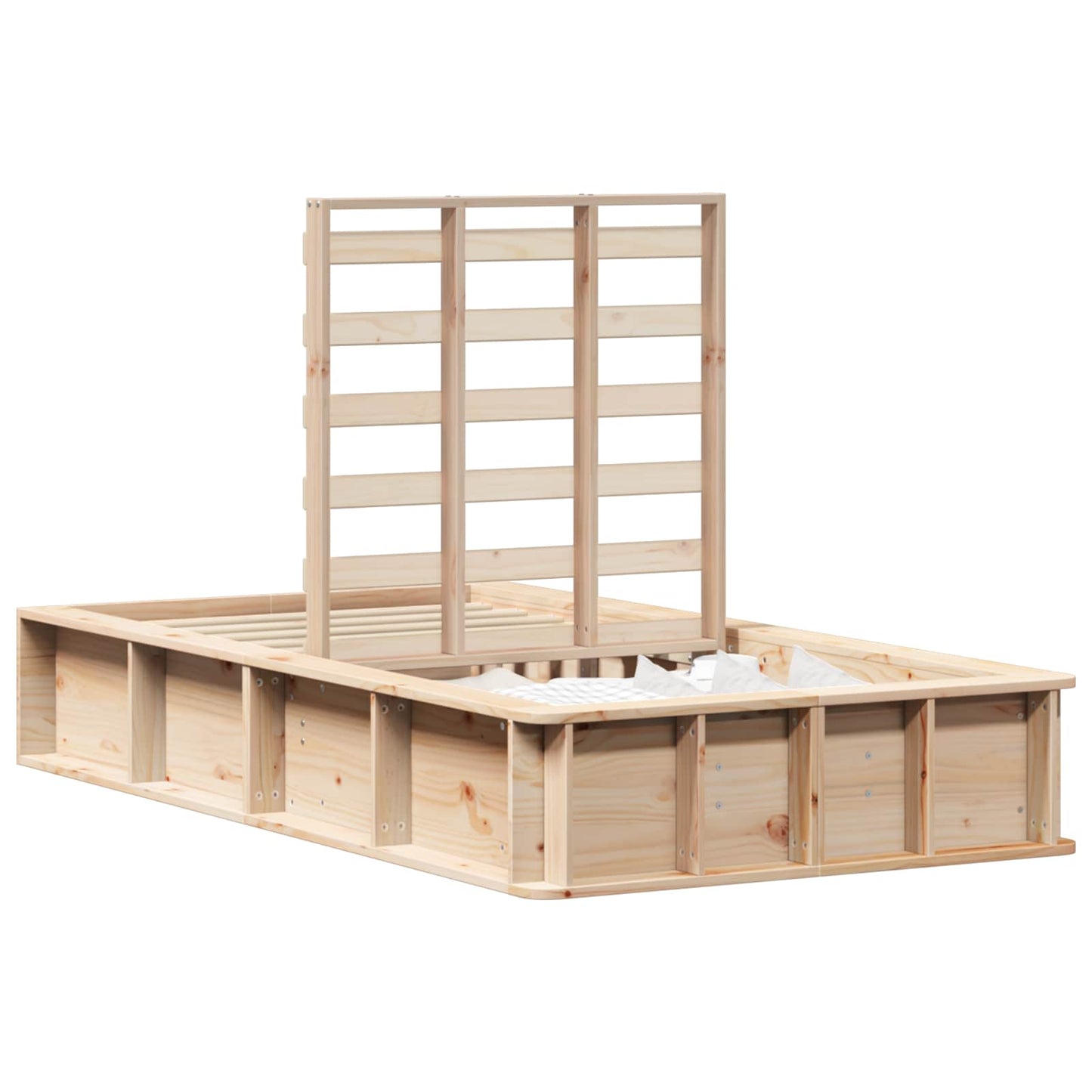 vidaXL Σκελετός Κρεβατιού Καφέ 90 x 190 cm Στερεά ξυλεία πεύκου