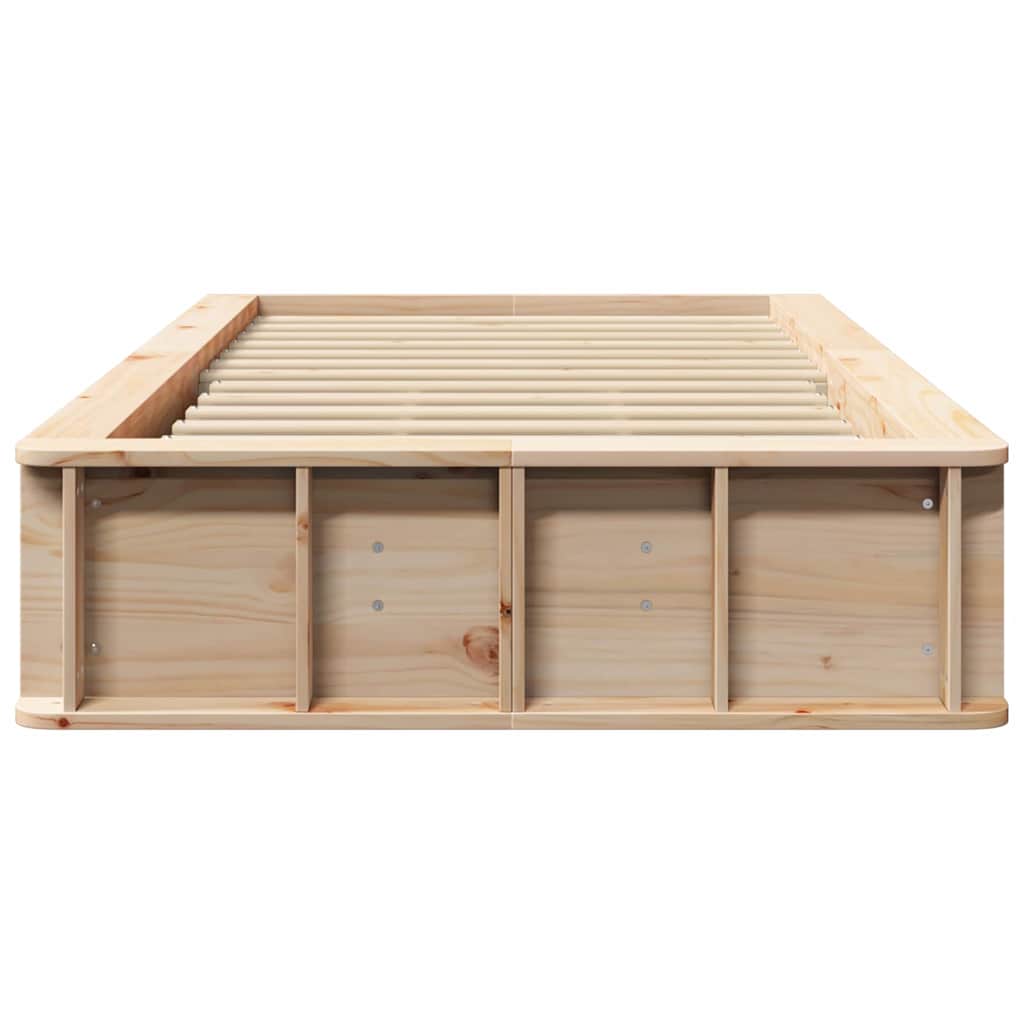 vidaXL Σκελετός Κρεβατιού Καφέ 90 x 190 cm Στερεά ξυλεία πεύκου