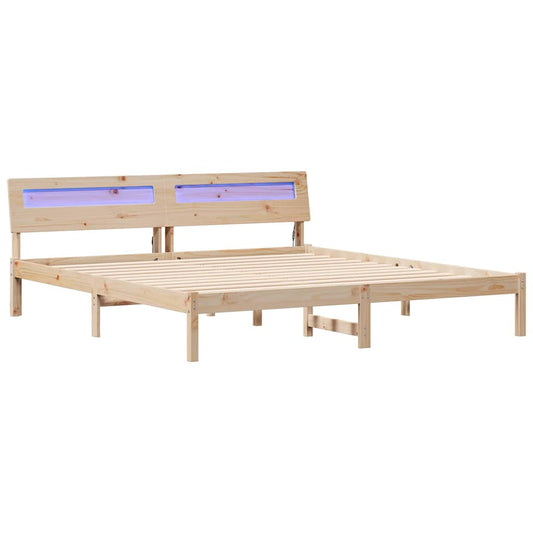 vidaXL Σκελετός Κρεβατιού Καφέ 200 x 200 cm Στερεά ξυλεία πεύκου