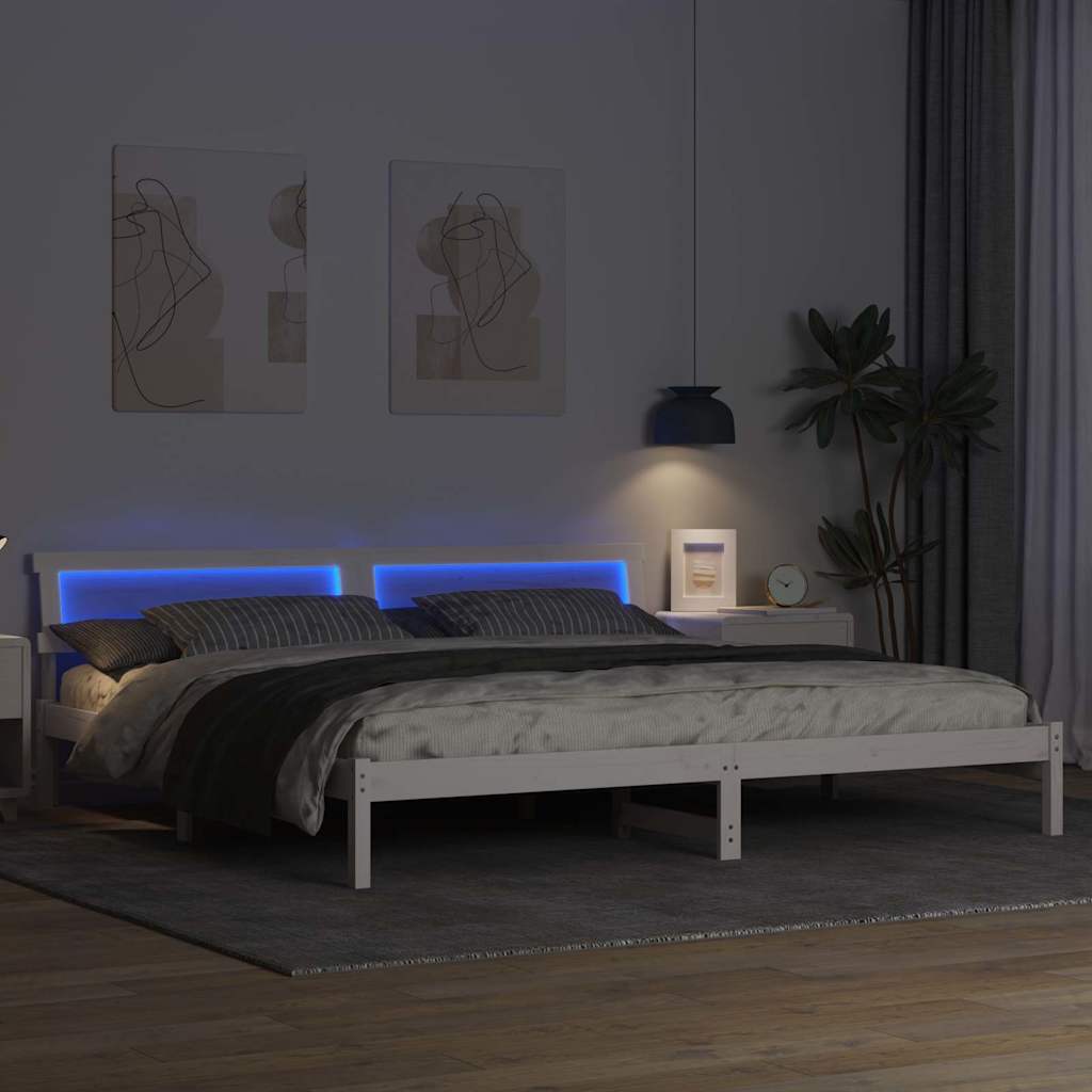 vidaXL Σκελετός Κρεβατιού Λευκό 200 x 200 cm Στερεά ξυλεία πεύκου