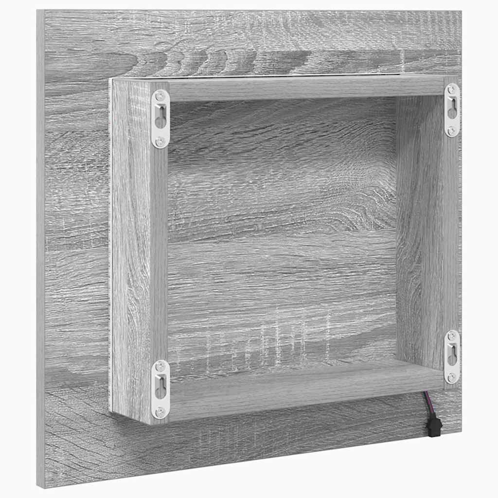 vidaXL Καθρέφτης μπάνιου LED Επιτοίχιο Γκρίζο Σονομα 40 x 8.5 x 37 εκ.