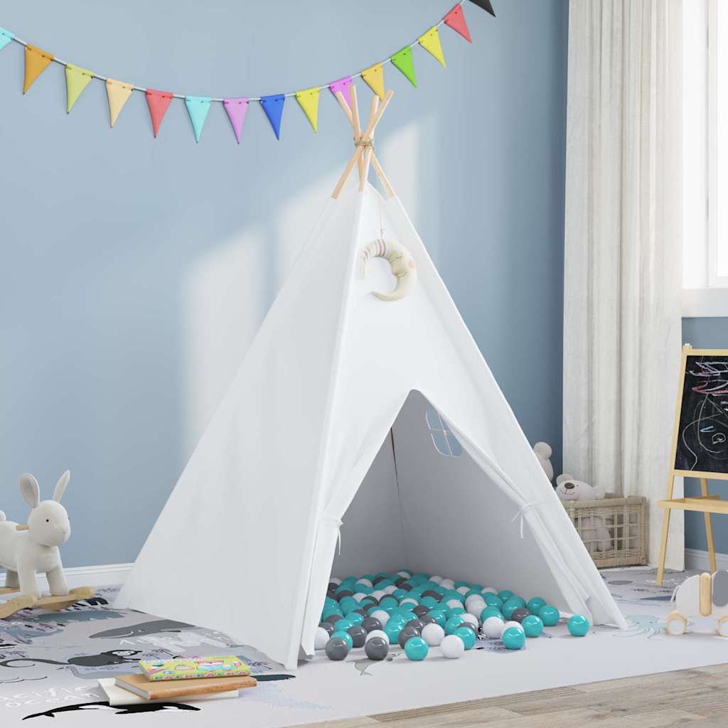 vidaXL Σκηνίτσα Teepee Λευκό 120 x 120 x 150 cm