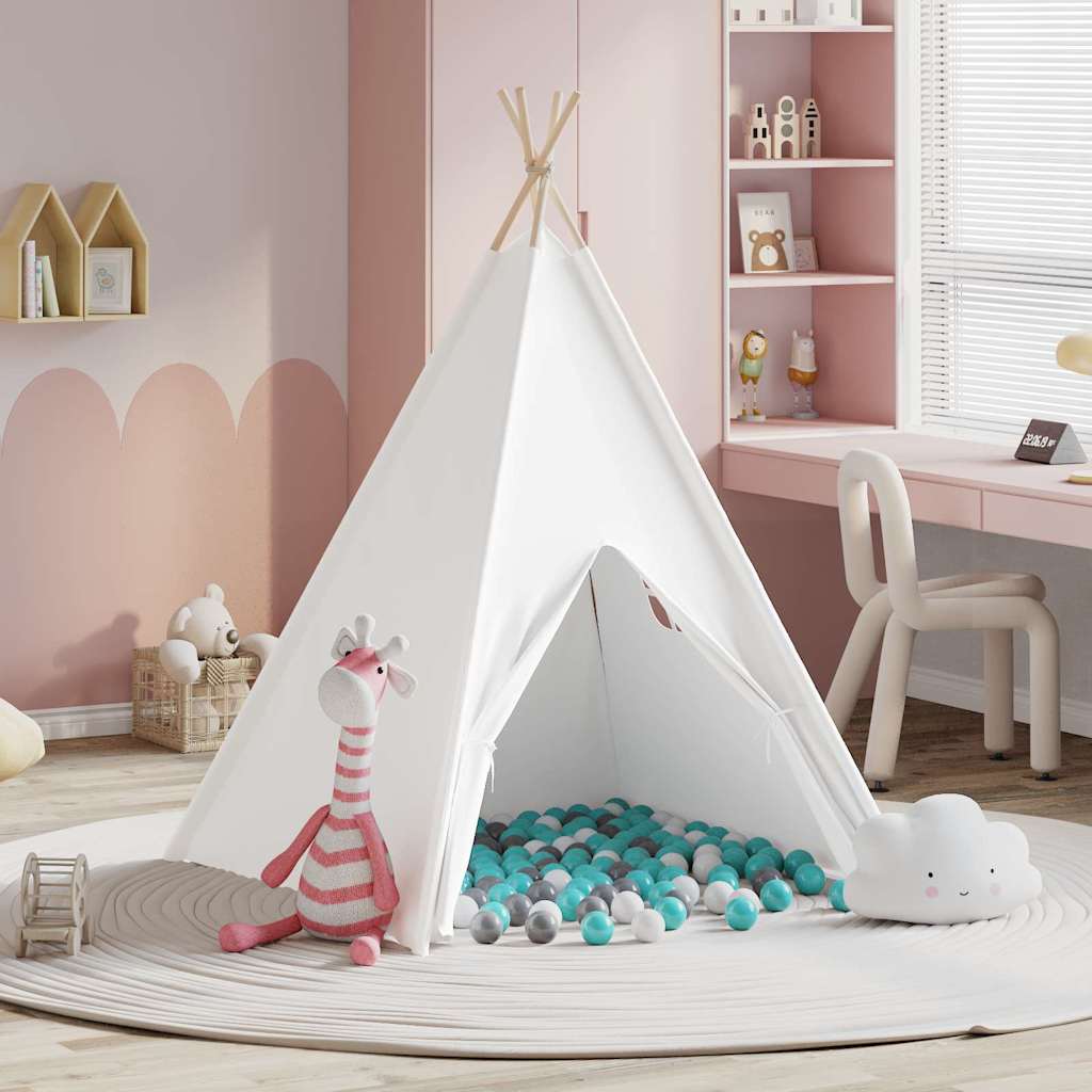 vidaXL Σκηνίτσα Teepee Λευκό 120 x 120 x 150 cm