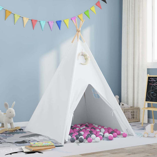 vidaXL Σκηνίτσα Teepee Λευκό 120 x 120 x 150 cm Ύφασμα και Πλαστικό
