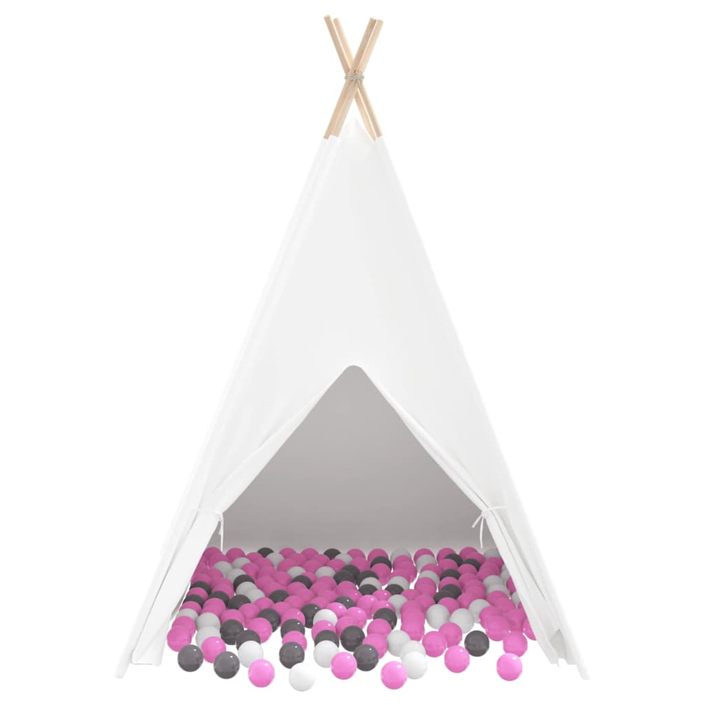 vidaXL Σκηνίτσα Teepee Λευκό 120 x 120 x 150 cm Ύφασμα και Πλαστικό