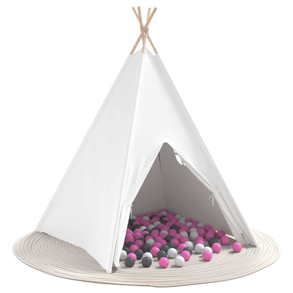 vidaXL Σκηνίτσα Teepee Λευκό 120 x 120 x 150 cm Ύφασμα και Πλαστικό