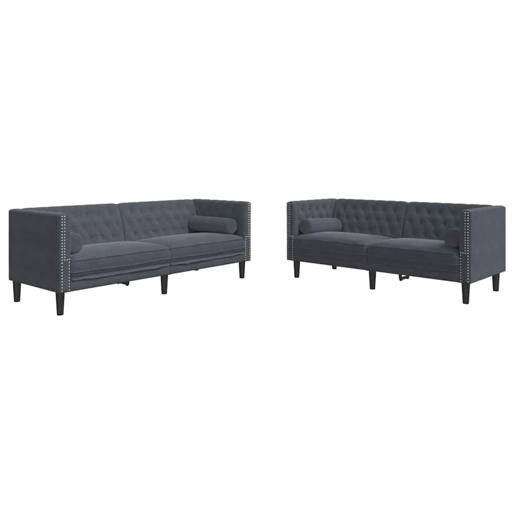 vidaXL Καναπές σαλονιού 2 pcs Σκούρο Γκρι 194 x 74,5 x 70,5 εκ.