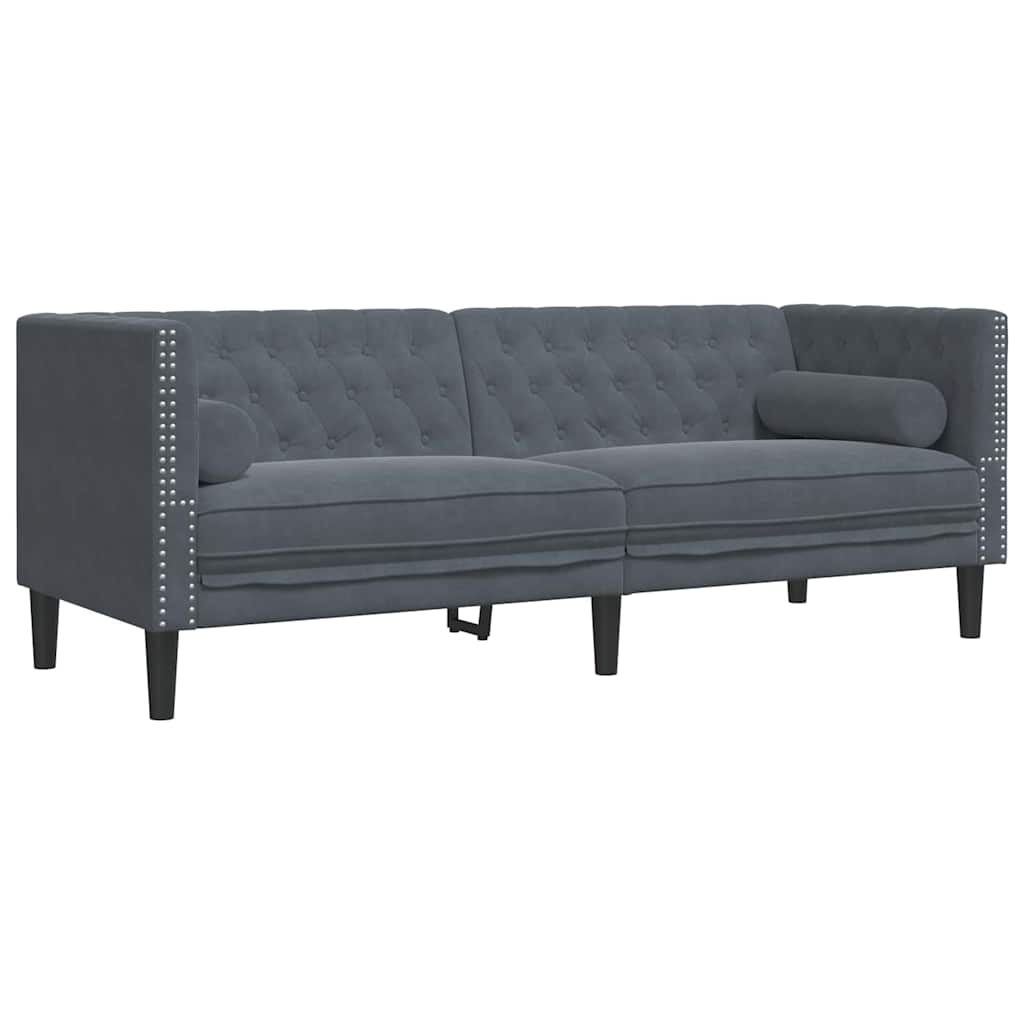 vidaXL Καναπές σαλονιού 2 pcs Σκούρο Γκρι 194 x 74,5 x 70,5 εκ.