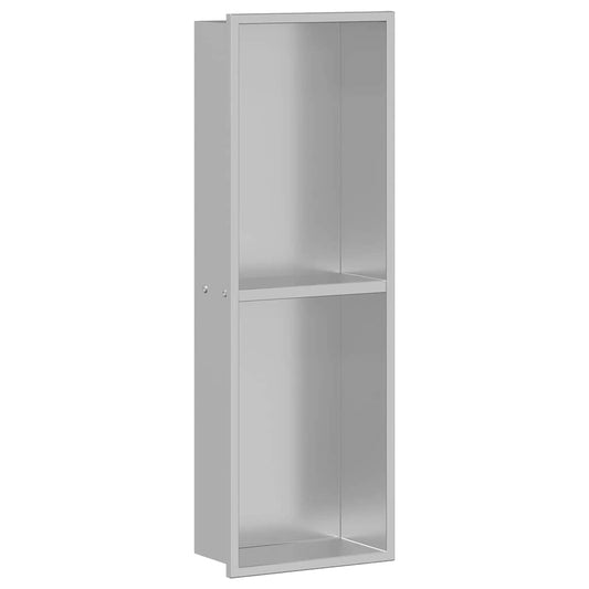vidaXL Νίτσα Μπάνιου Ασημί 60 x 20 x 9,5 εκ Ανοξείδωτο ατσάλι