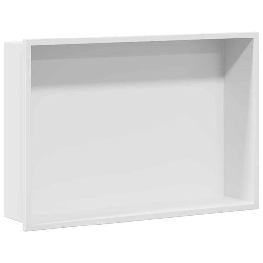vidaXL Νίτσα Μπάνιου Λευκό 45 x 30 x 9,5 εκ. Ανοξείδωτο Ατσάλι