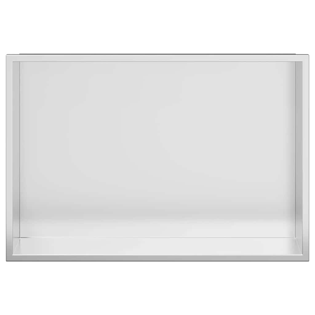 vidaXL Νίτσα Μπάνιου Ασημί 45 x 30 x 9,5 εκ. Ανοξείδωτο ατσάλι