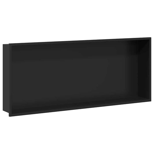 vidaXL Νίτσα Μπάνιου Μαύρο 75 x 30 x 9,5 εκ. Ανοξείδωτο ατσάλι