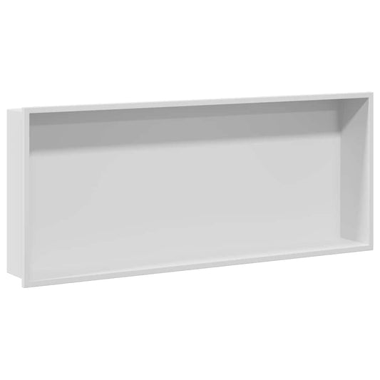 vidaXL Νίτσα Μπάνιου Λευκό 75 x 30 x 9,5 εκ. Ανοξείδωτο ατσάλι