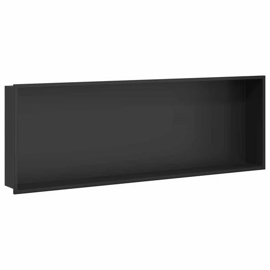 vidaXL Νίτσα Μπάνιου Μαύρο 90 x 30 x 9,5 εκ. Ανοξείδωτο ατσάλι
