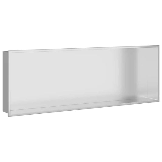 vidaXL Νίτσα Μπάνιου Ασημί 90 x 30 x 9,5 εκ. Ανοξείδωτο Ατσάλι