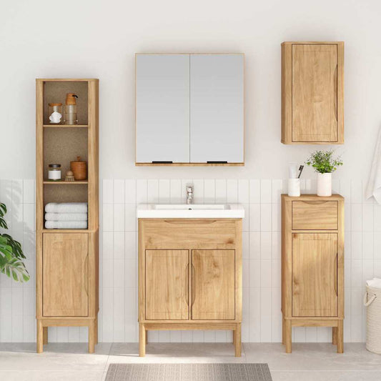 vidaXL Ψηλό ντουλάπι μπάνιου FLORO Κερωτό καφέ 35 x 30 x 160 εκ