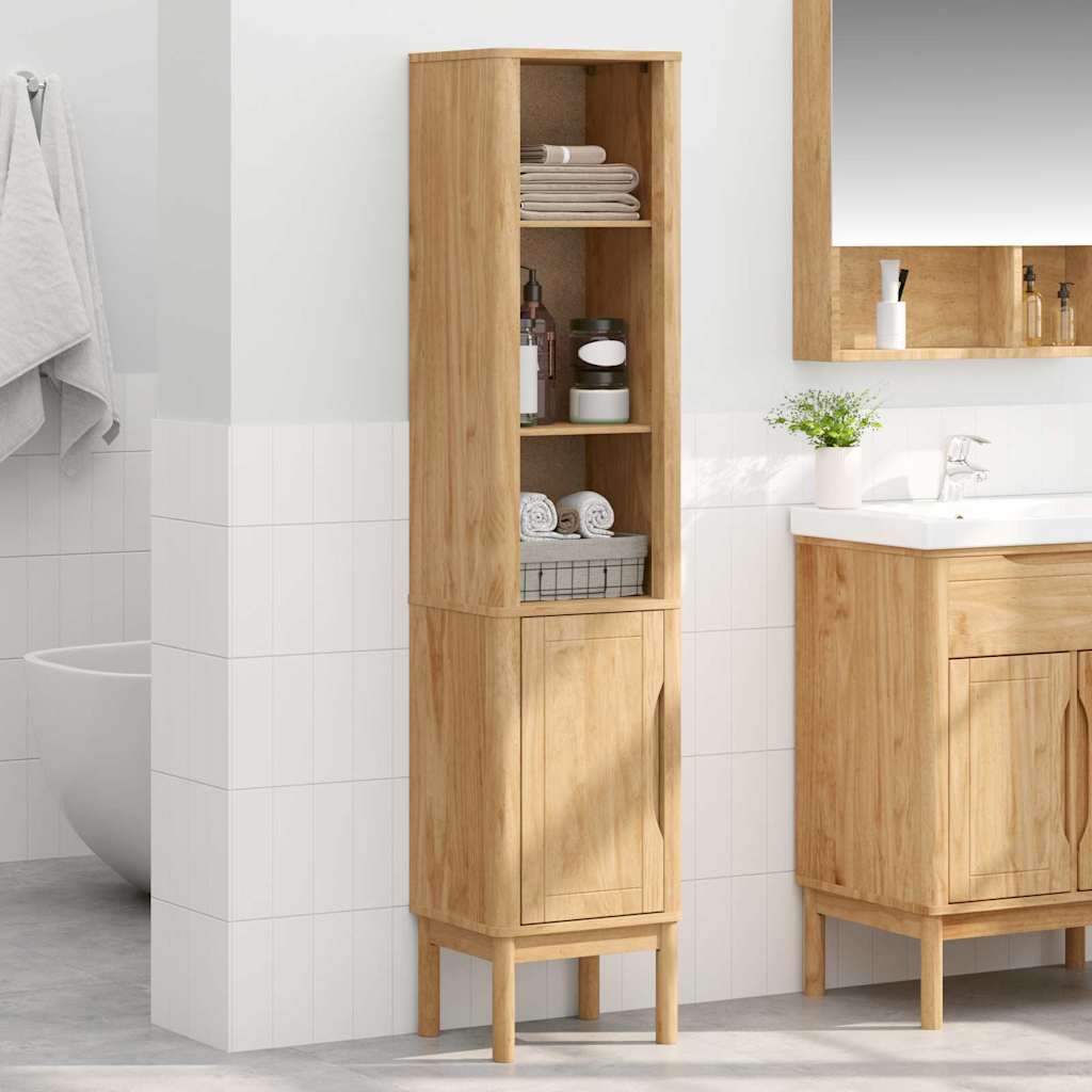 vidaXL Ψηλό ντουλάπι μπάνιου FLORO Κερωτό καφέ 35 x 30 x 160 εκ