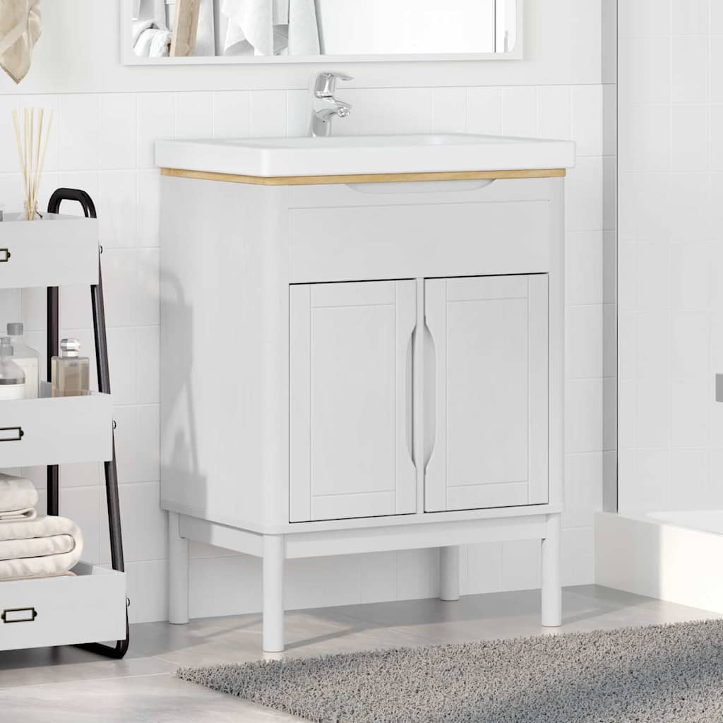 vidaXL Ντουλάπα Νιπτήρα Mπάνιου με ράφι FLORO Λευκό 60 x 40 x 80 εκ