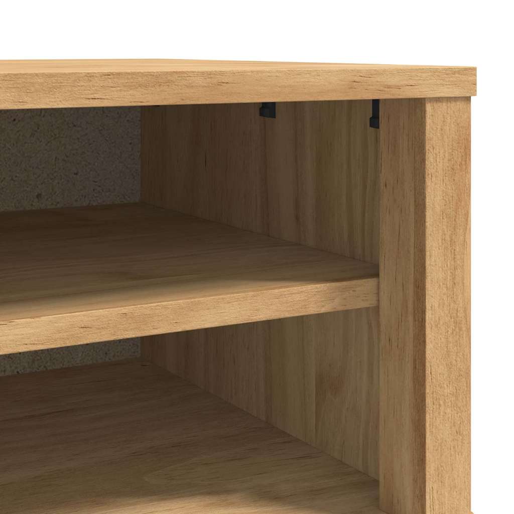 vidaXL Πάγκος Χωλ Κερωτό καφέ 115 x 40 x 45 εκ Στερεό ξύλο πεύκου