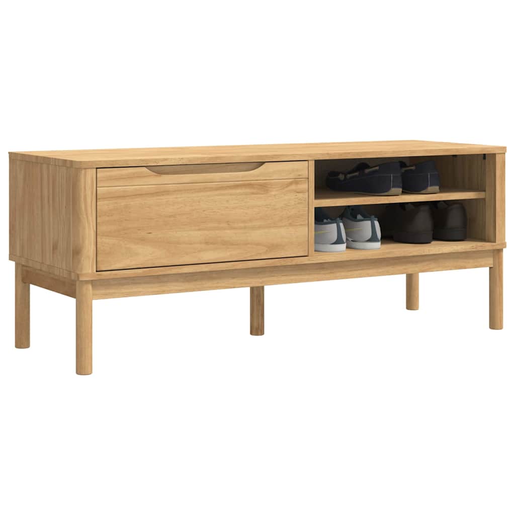vidaXL Πάγκος Χωλ Κερωτό καφέ 115 x 40 x 45 εκ Στερεό ξύλο πεύκου