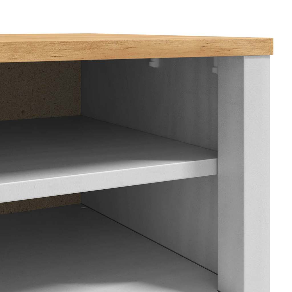 vidaXL Πάγκος Χωλ με συρτάρι Λευκό 115 x 40 x 45 εκ Στερεό ξύλο πεύκου