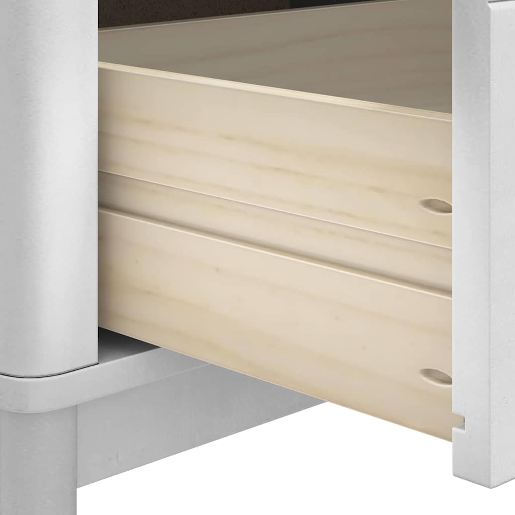vidaXL Πάγκος Χωλ με συρτάρι Λευκό 115 x 40 x 45 εκ Στερεό ξύλο πεύκου