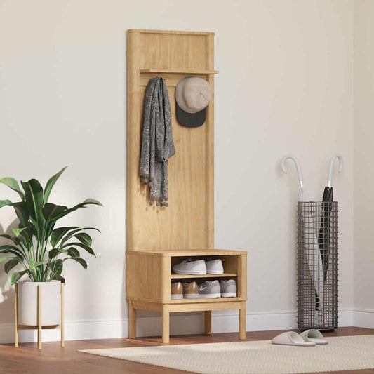 vidaXL Ντουλάπα διαδρόμου με ράφι FLORO Κερωτό καφέ 50 x 40 x 158 εκ