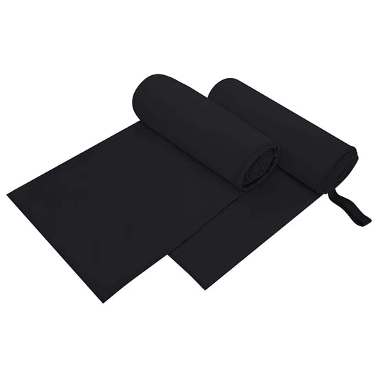 vidaXL Αθλητικές Πετσέτες 2 pcs Μαύρο 200 x 100 cm